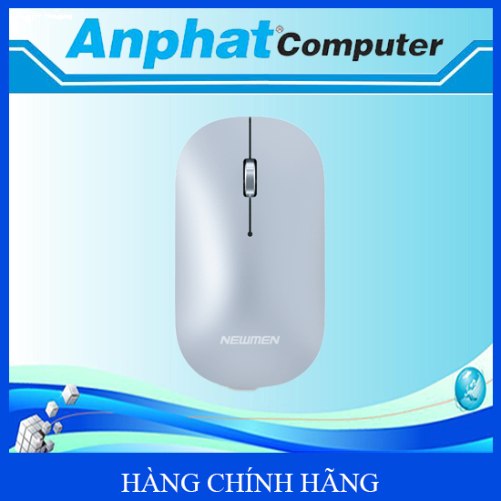 Chuột máy tính không dây Newmen D566 (Dual Mode BT5.0 &amp; 2.4 Ghz) - Bạc - Hàng chính hãng