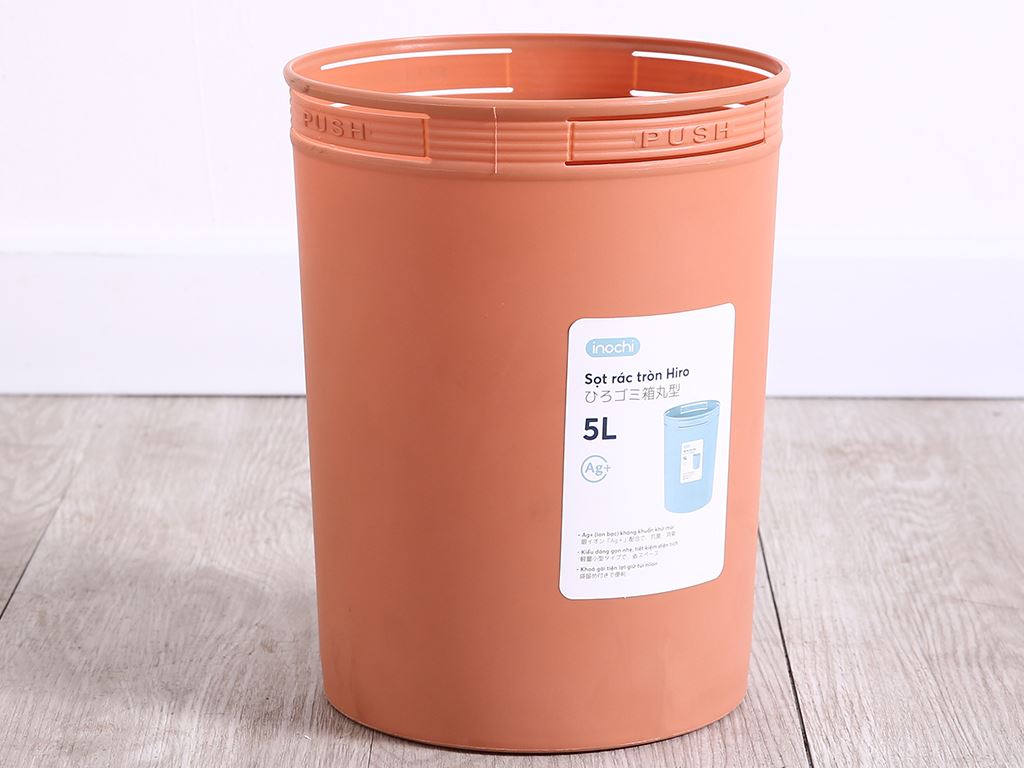 Sọt rác Inochi - Hiro 5L màu Xanh/Ghi/Nâu