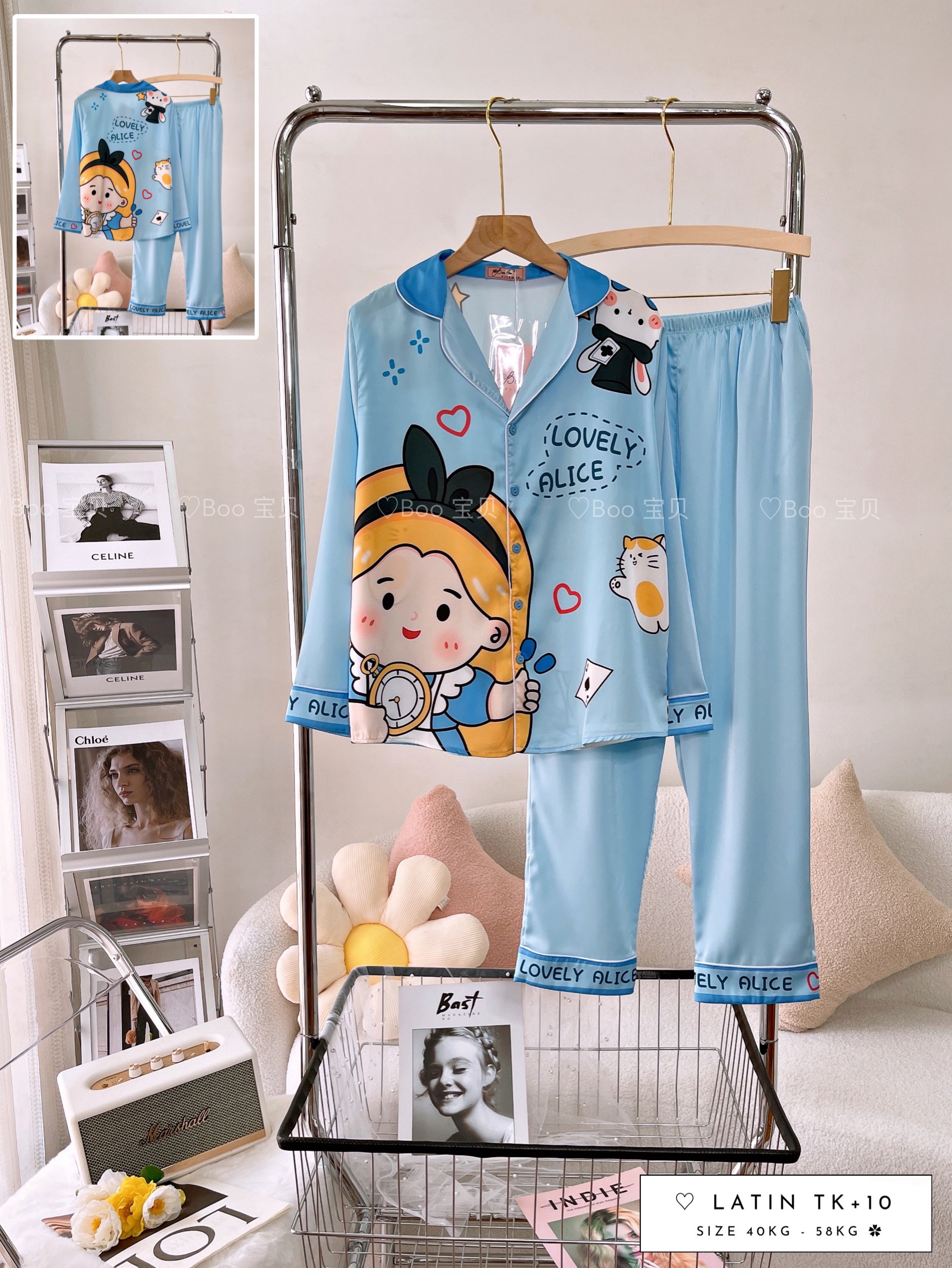 Mẫu Tay Dài Quần Dài - Đồ Bộ Pijama Nữ Chất Lụa Latin Cao Cấp Thiết Kế