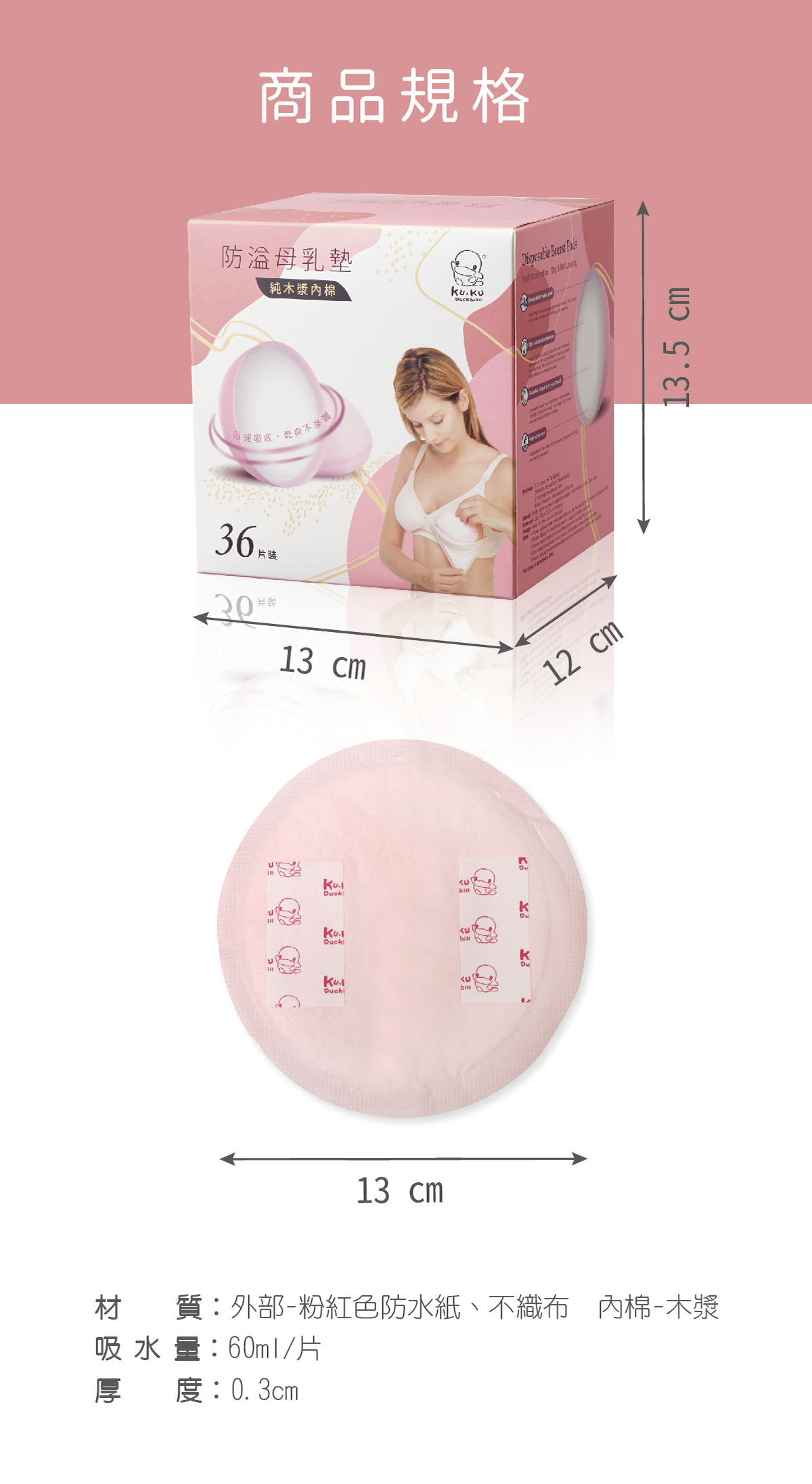 MIẾNG LÓT THẤM SỮA 60ML KUKU KU5421 - 36 MIẾNG/HỘP