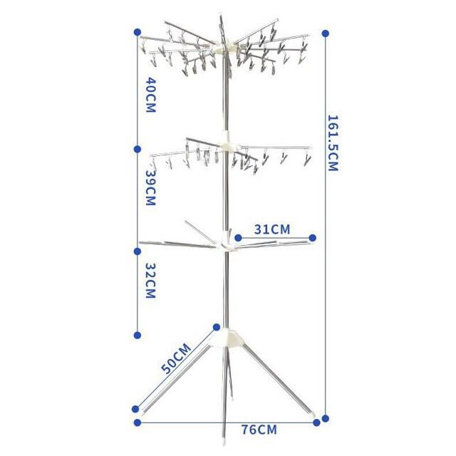 Cây phơi đồ thông minh đa năng CAO CẤP inox 3 tầng- FREESHIP