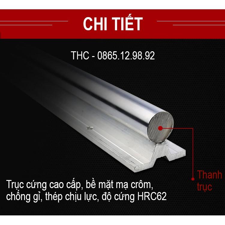 Thanh ray trượt tròn có đế SBR dài 1 mét phi 20mm