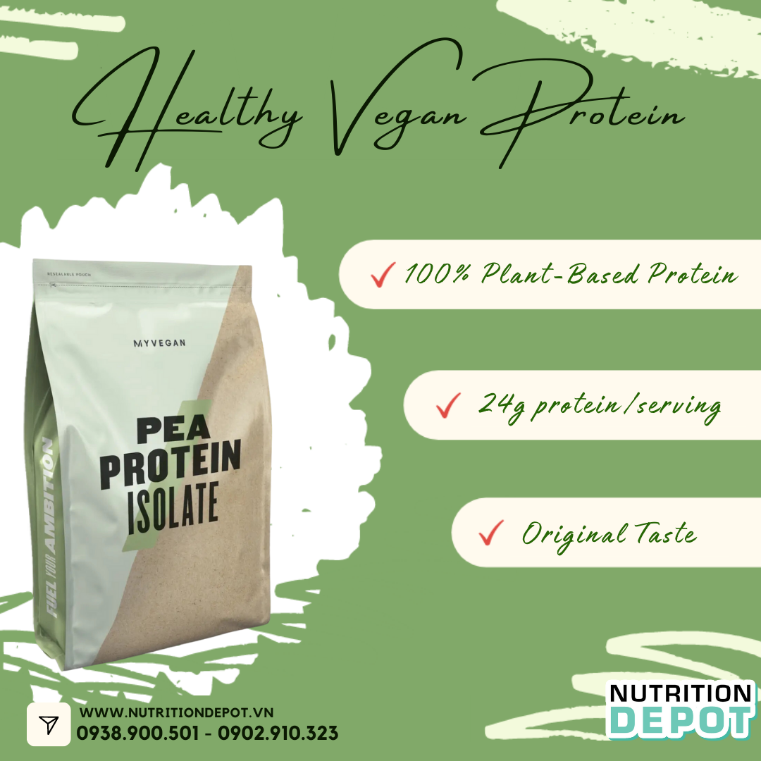 Sữa bổ sung đạm dành cho người ăn chay từ đậu hà lan Pea Protein Isolate Myprotein 1kg