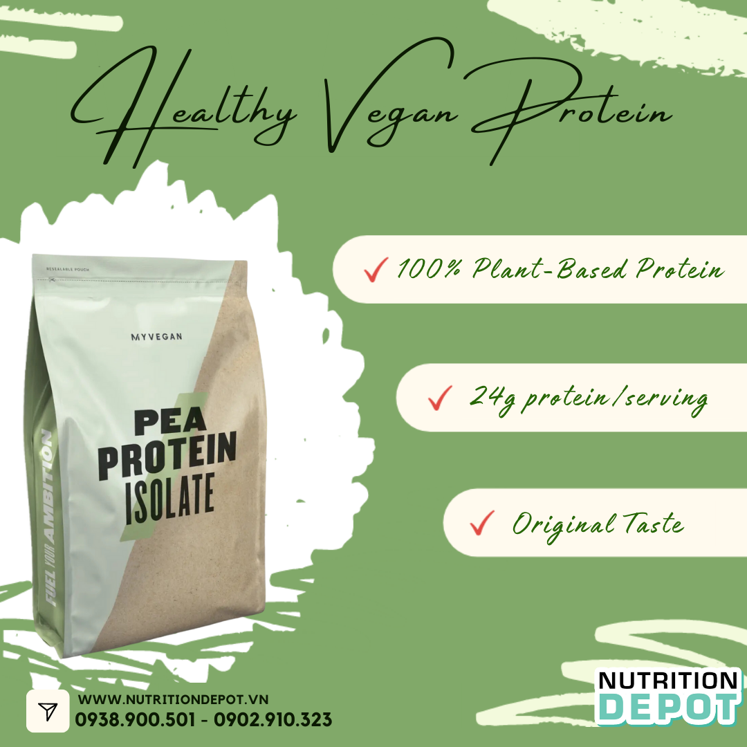 Sữa bổ sung đạm dành cho người ăn chay từ đậu hà lan Pea Protein Isolate Myprotein không mùi 2.5kg  - NUTRITIONDEPOT