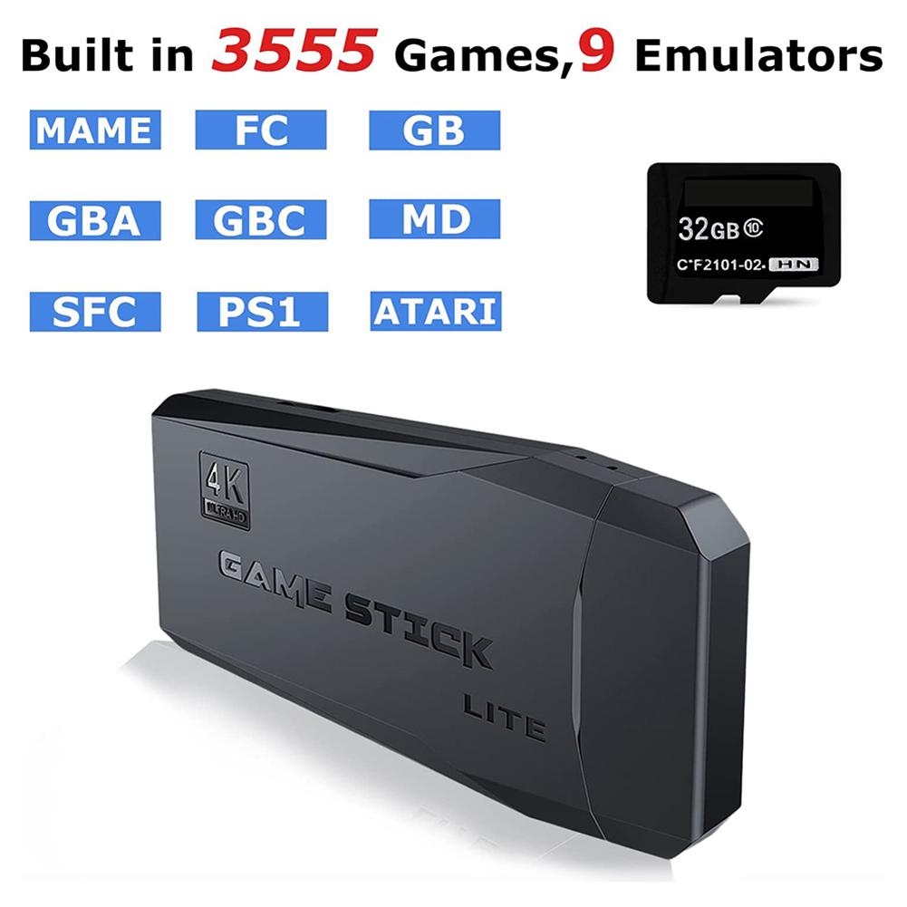 M8 Retro Game Stick 4k 10000 Trò chơi Máy chơi game cầm tay Bộ điều khiển không dây đôi 2.4G Máy chơi game cầm tay cho PS1/MAME Màu sắc: Chỉ có 2 tay cầm