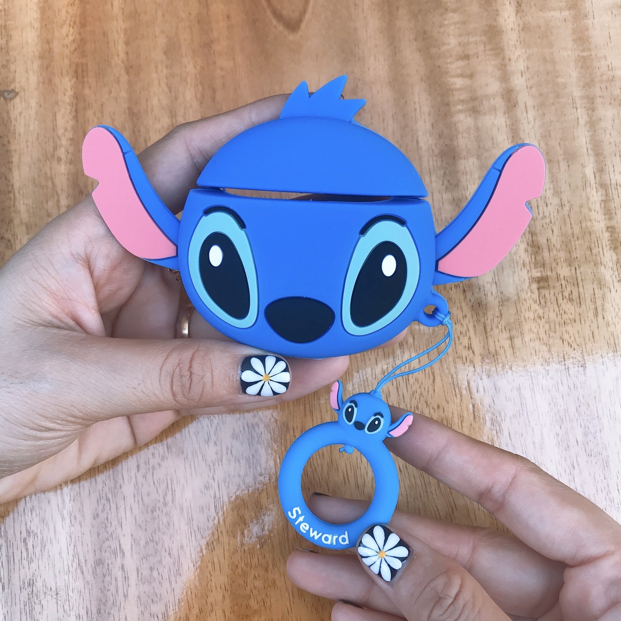 Bao Case Silicon Cho Tai Nghe Apple AirPods 1 / AirPods 2 - Hình Steward Xanh Tai To