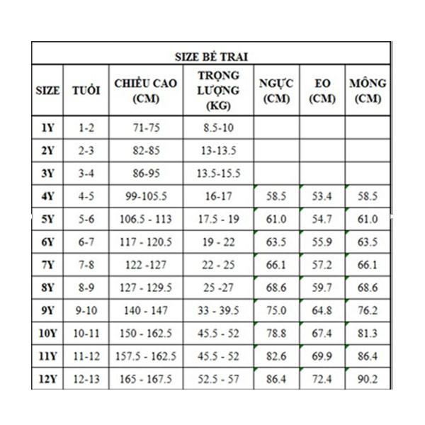 Sơ mi trắng cho bé 28-68kg -