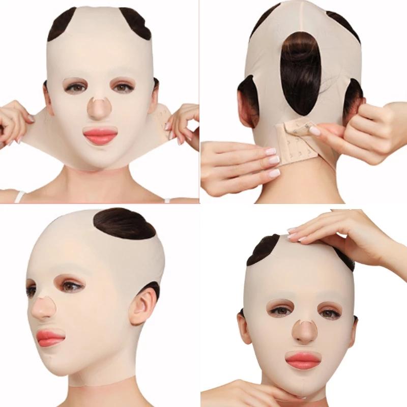 Đai Đeo Tạo Cằm Chữ V 3d Chống Nếp Nhăn Thoáng Khí Có Thể Tái Sử Dụng