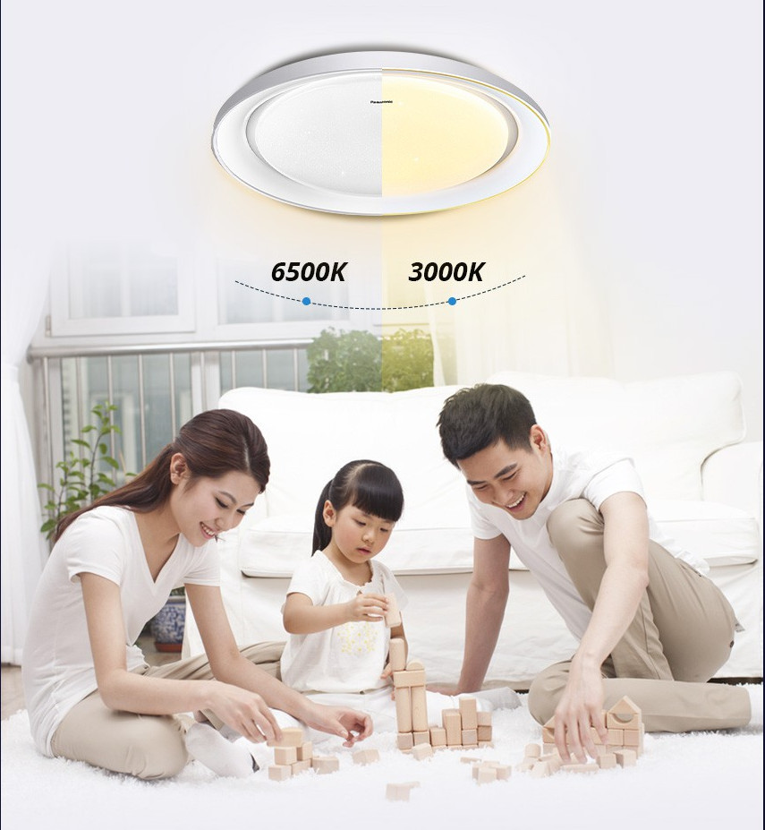 Đèn trần ánh sao Starry Panasonic HHXZ301188 36W cho phòng ngủ hiệu ứng ánh sáng lấp lánh, chế độ ngủ, thư giãn, hẹn giờ