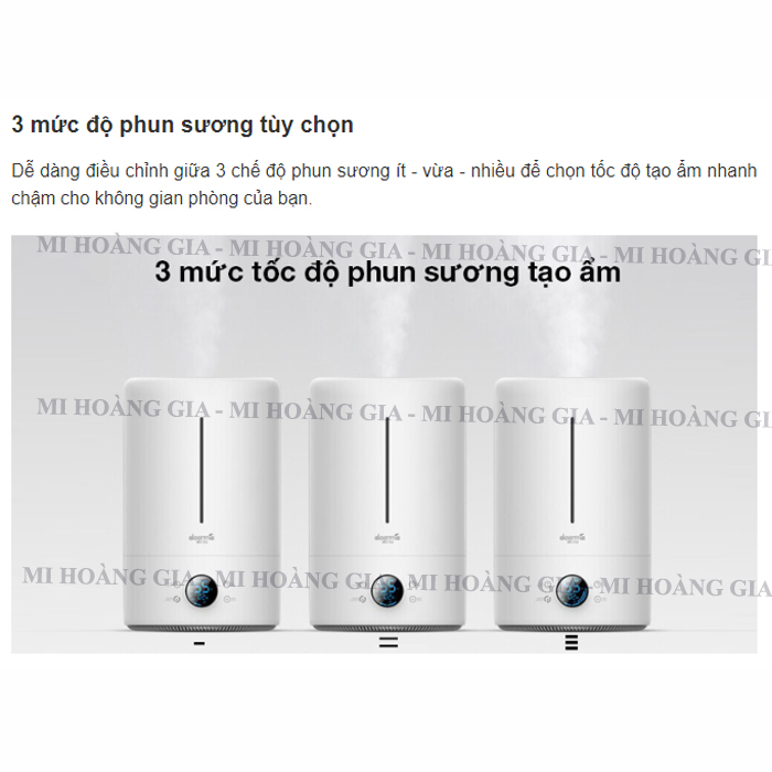 Máy tạo độ ẩm, phun sương Deerma DEM-F628s Dung tích 5 lít - Độ ồn thấp 36dB - Diện tích hoạt động 35m2 - Hàng chính hãng