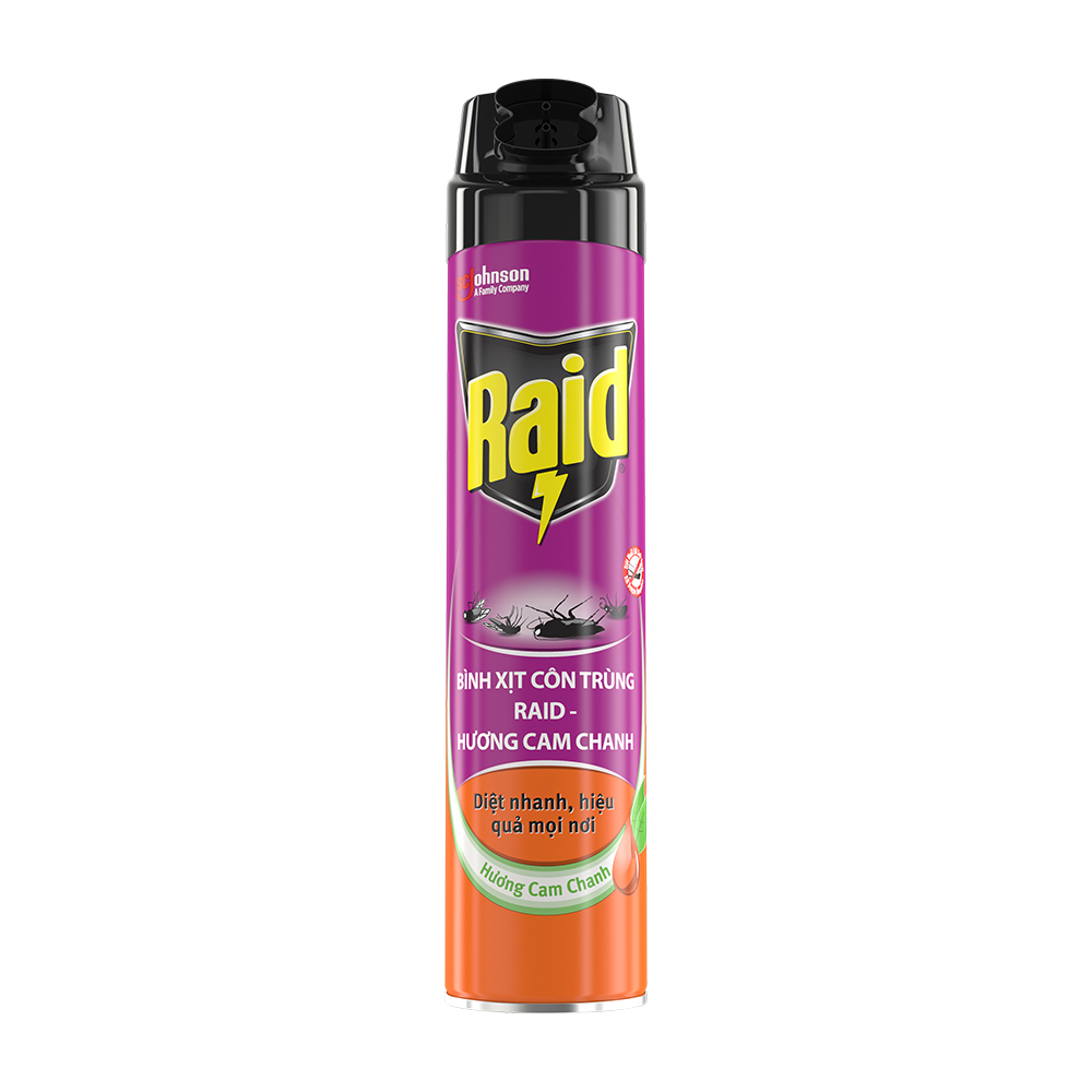 Bình xịt côn trùng RAID  Hương Cam Chanh 600ml