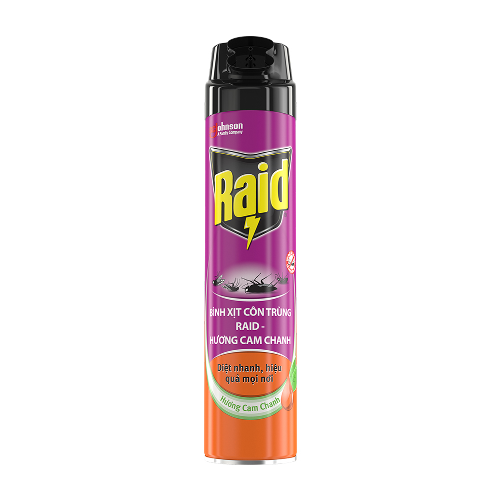 Bình xịt côn trùng RAID Hương Cam Chanh 600ml