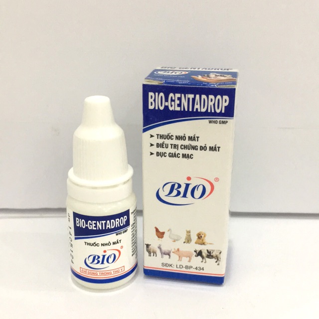 Dung Dịch Nước Nhỏ Mắt BIO GENTADROP Cho Chó Mèo Chai 10ml