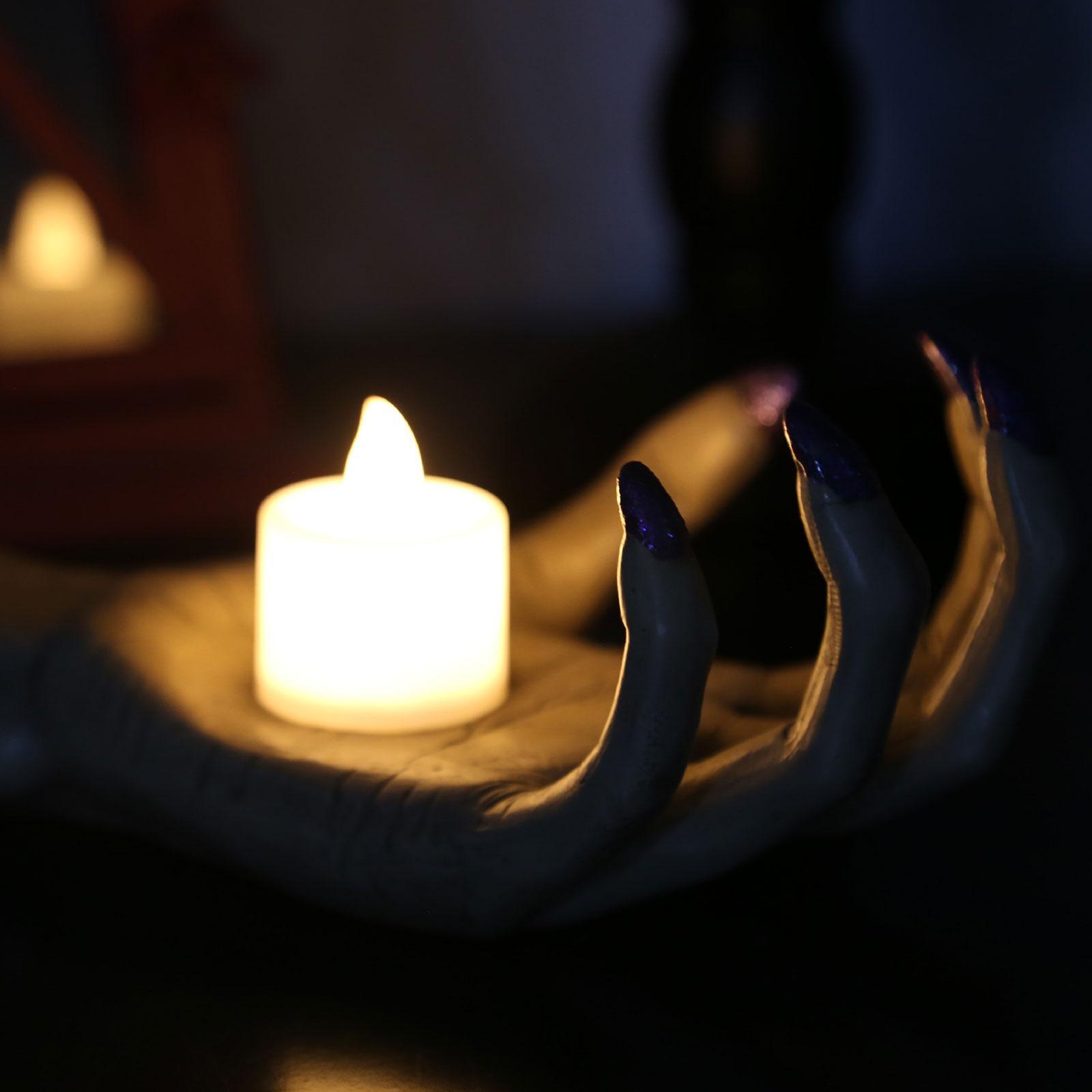 Halloween Tealight Candle Holder Halloween Decoration Hand Shape Creative Pillar Candle Stand for Haunted House Room Decor