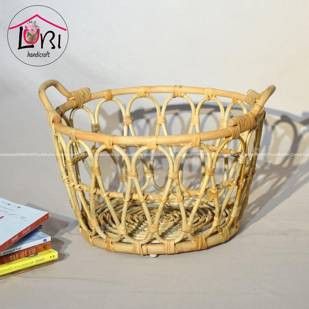 Sọt mây đựng đồ hình tròn bộ 3 côn đáy - sang trọng, tinh tế
