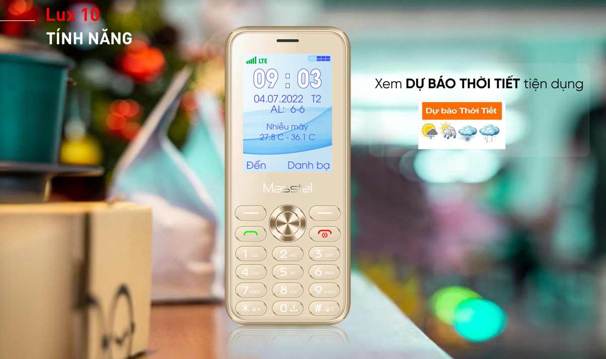 Điện thoại Masstel Lux 10 4G - Nhiều chức năng - Hàng chính hãng