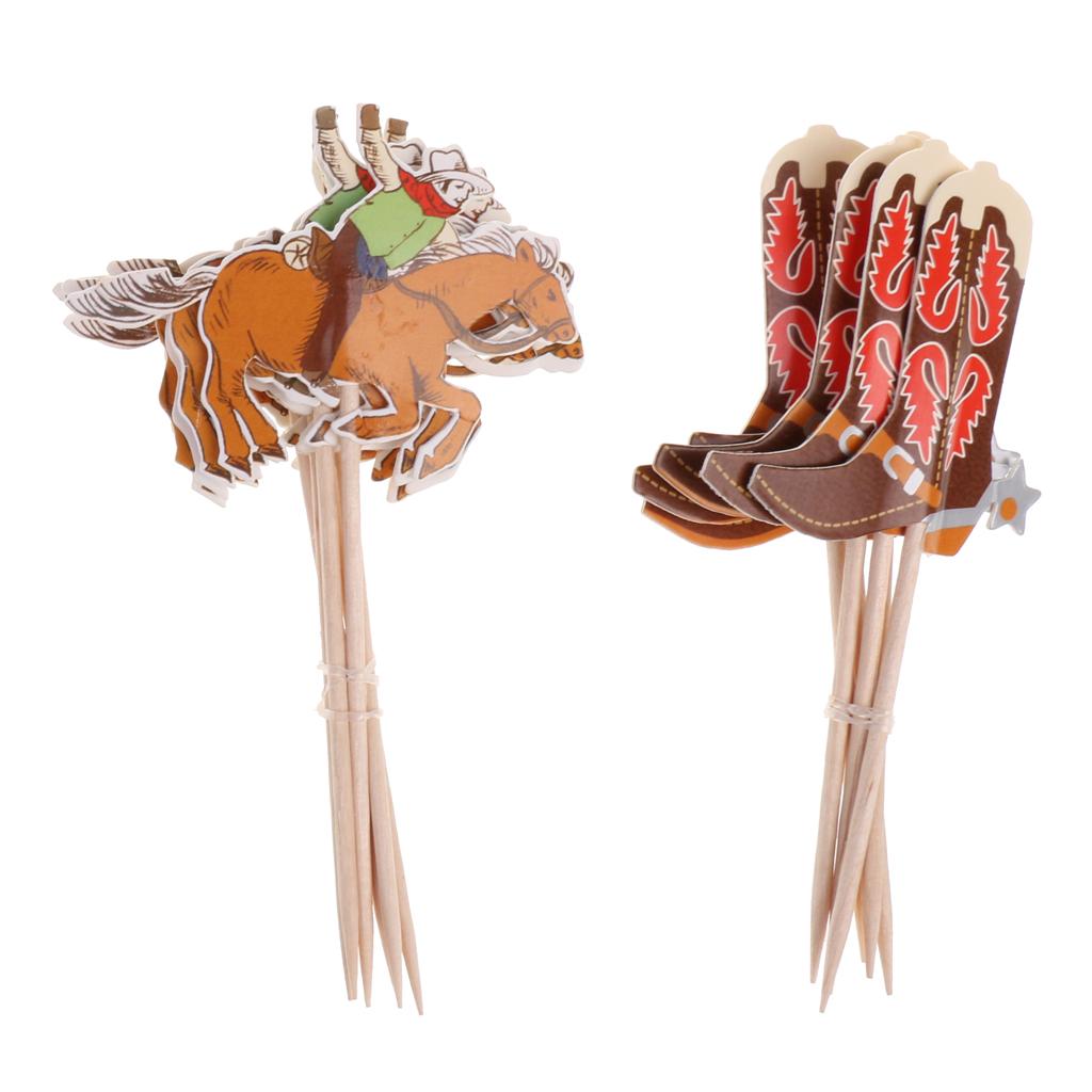 24 Miếng Cupcake Picks Bánh Toppers Trang Trí Tiệc