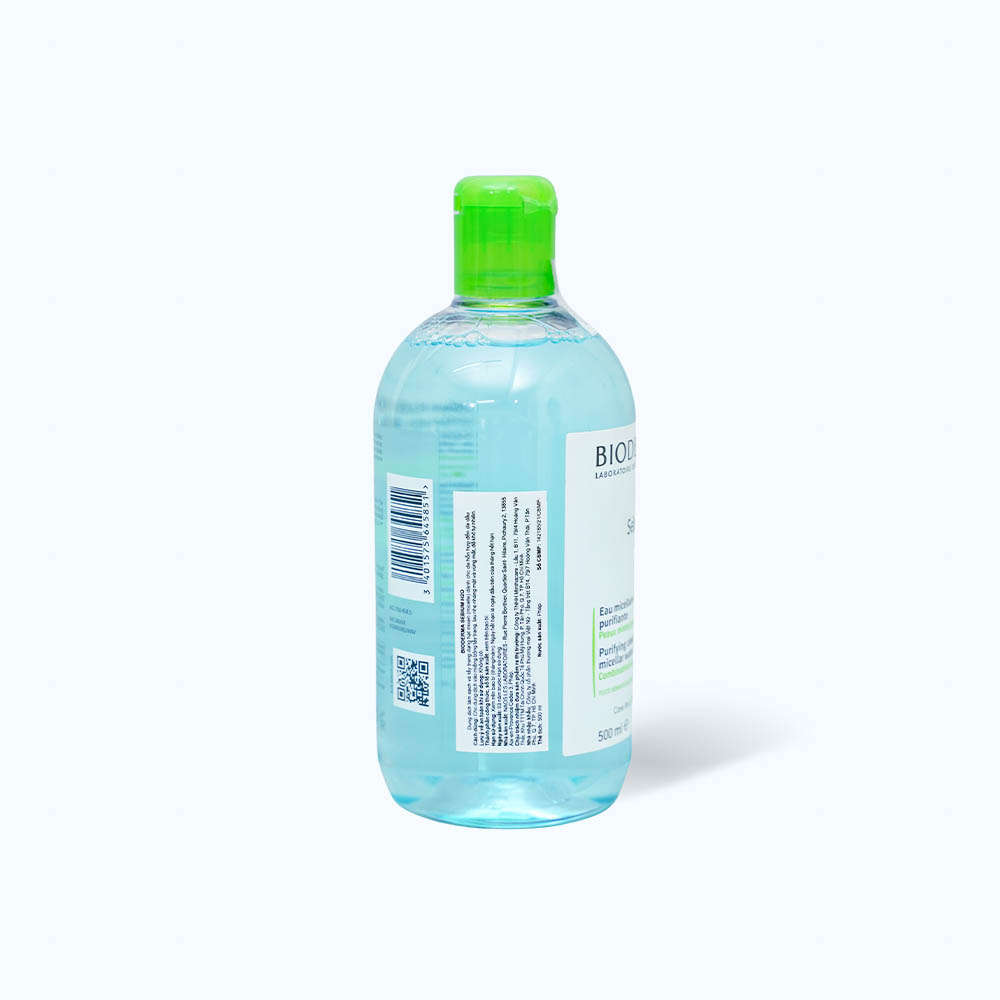 Nước tẩy trang và làm sạch BIODERMA Sebium H2O dành cho da hỗn hợp đến da dầu (Chai 500ml)