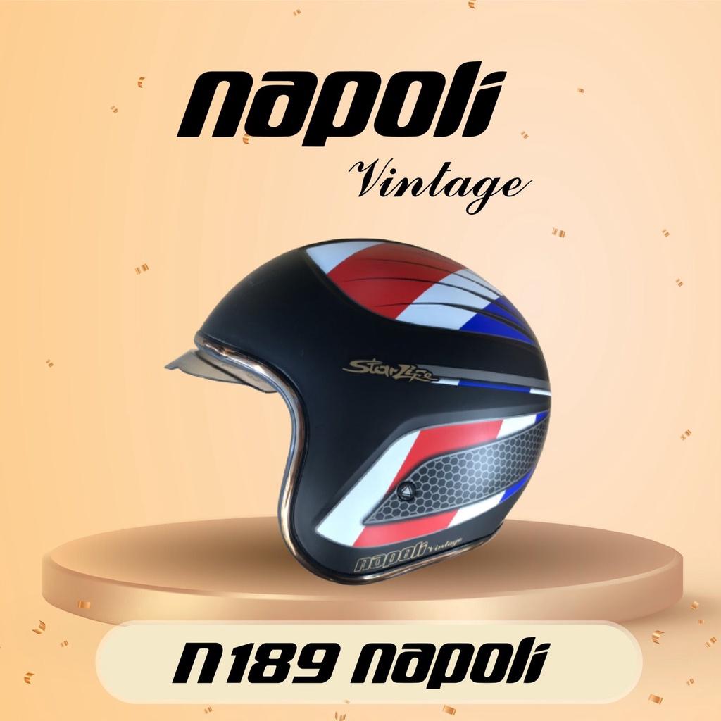 Mũ Bảo Hiểm 3/4 Napoli N189 Kính Âm Freesize ( Đủ Màu )