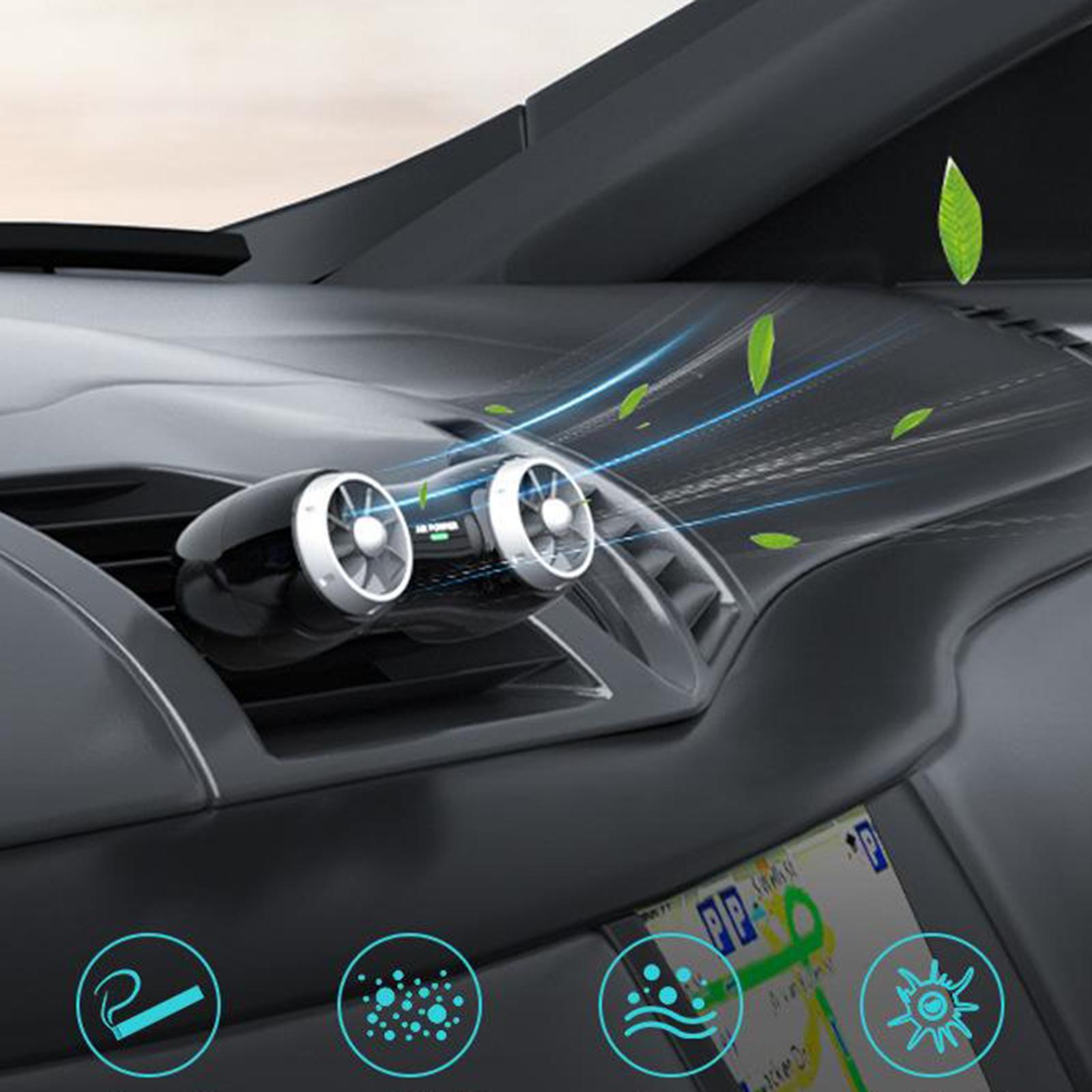Premium Car Air Purifier Smoke Pet Smell Odor Negative Ion  White