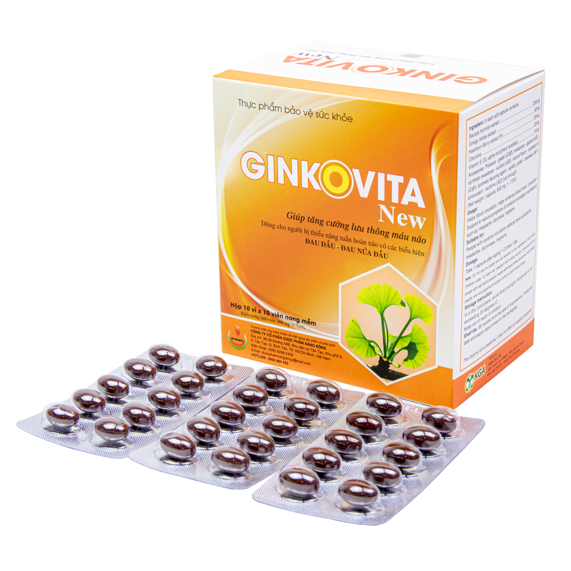 GINKO VITA - NEW - NĂNG ĐỘNG - GIẢM ĐAU NỬA ĐẦU