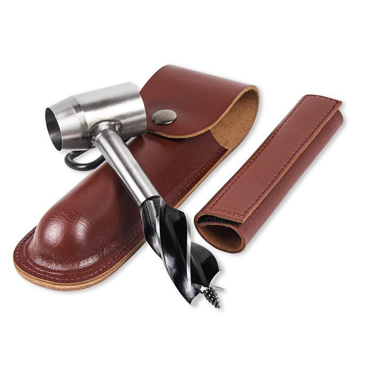 Hướng dẫn sử dụng Máy khoan gỗ Auger Máy khoan cầm tay đa năng ngoài trời Cờ lê sống sót Máy khoan cầm tay Auger với Túi da PU cho Cắm trại ngoài trời Trang bị ba lô Tòa nhà trú ẩn