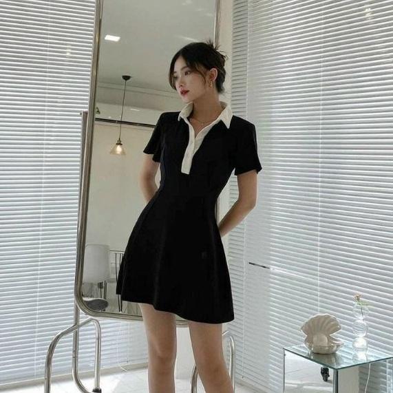 Váy Polo Tay Ngắn Dễ Thương Cổ Sơ Mi Trắng - LH116
