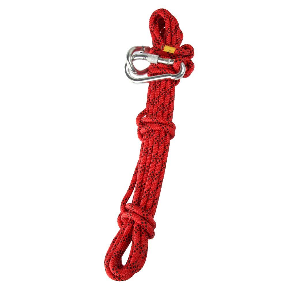 10M 8mm Outdoor Rock Climbing Rope Rescue Rappelling Safety Rope Red