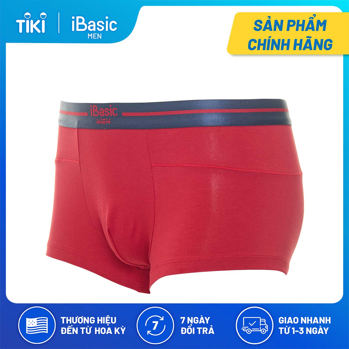 Combo 3 quần lót nam trunk cotton USA iBasic PANM056