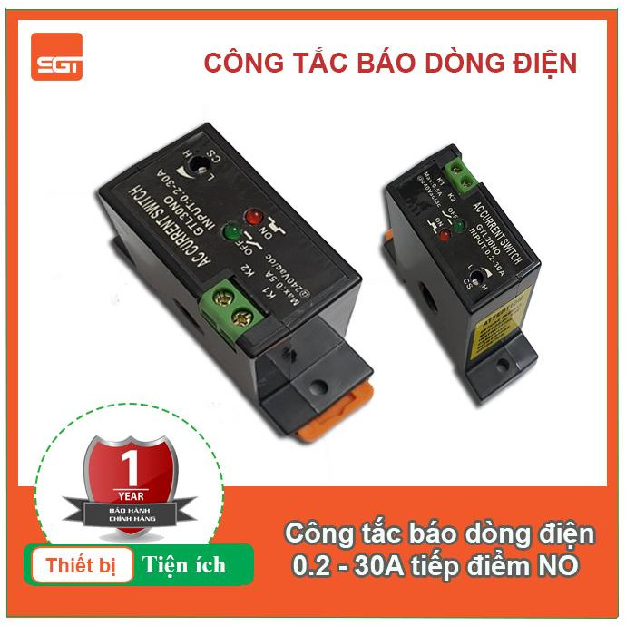 Công tắc cảm biến dòng điện tiếp điểm NO 0.2-30A