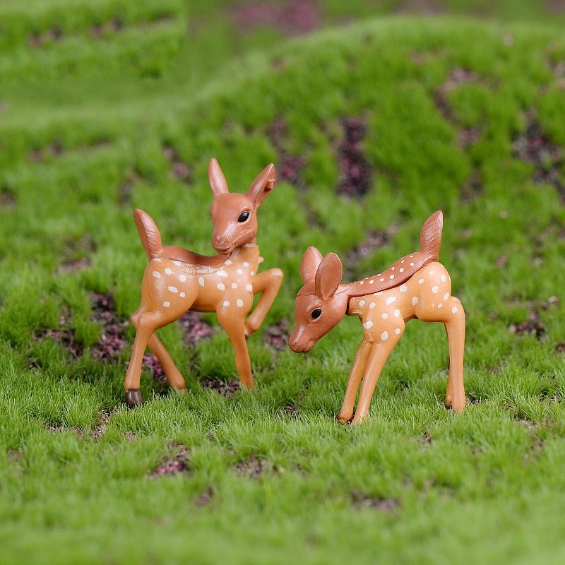 Tiểu cảnh mini ️ Mô hình con nai gặm cỏ trang trí tiểu cảnh sen đá, sân vườn, terrarium, bàn làm việc