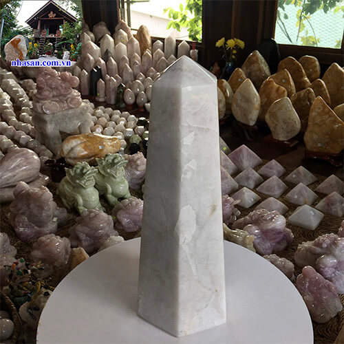 Trụ lục giác đá thạch anh trắng tự nhiên T431-3