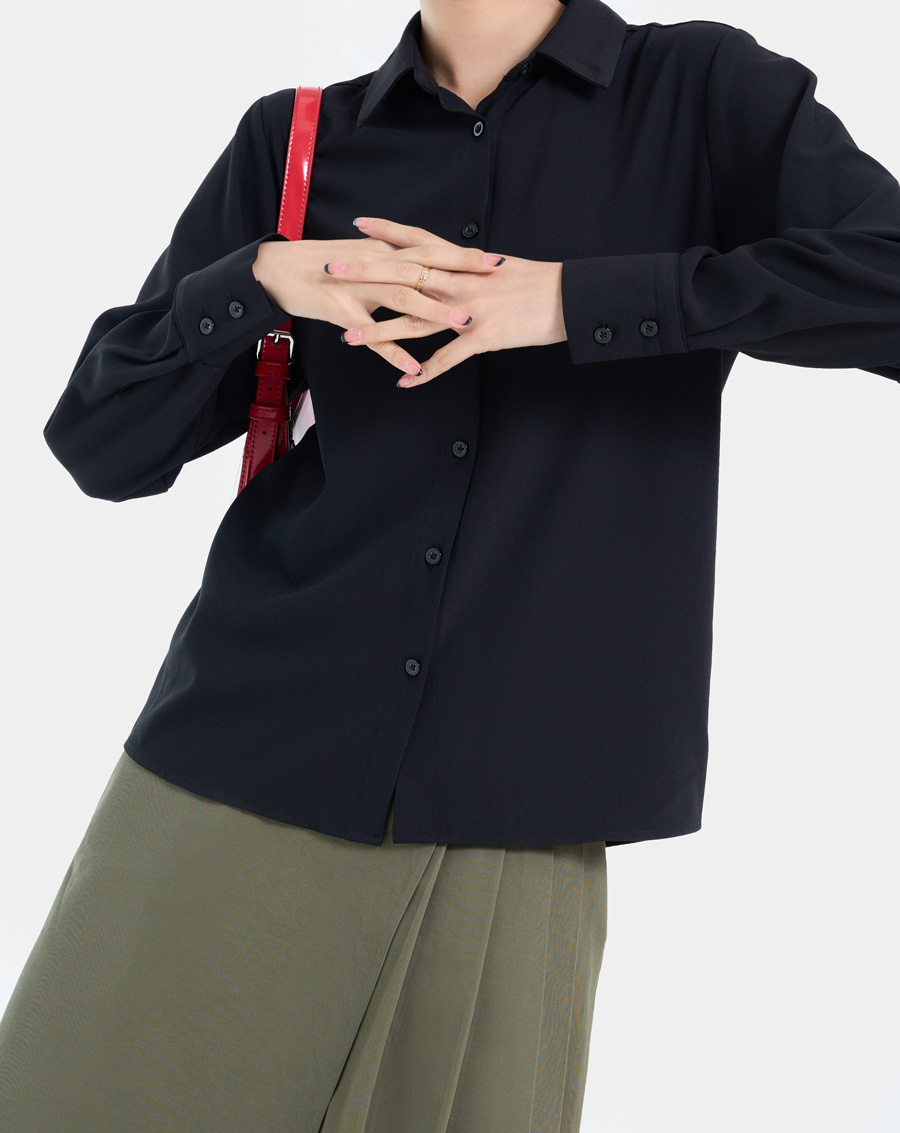 Áo Sơmi Nữ Thời Trang JUNO Basic Vai Đứng JNASM020
