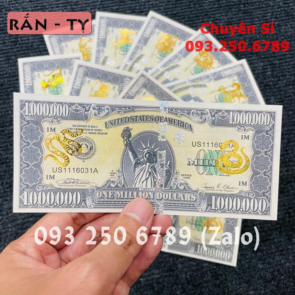 Tờ 1 TRIỆU USD 12 con giáp mạ vàng CON RẮN - TỴ siêu khủng lưu niệm , thích hợp sưu tầm , làm quà tặng - COBALA