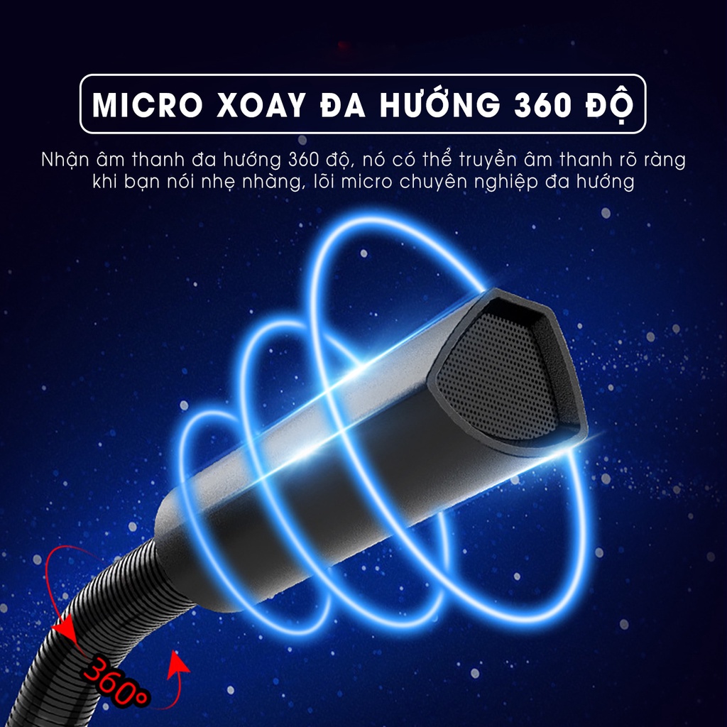 Micro thu âm để bàn có dây usb, micro giảm tiếng ồn- D1434