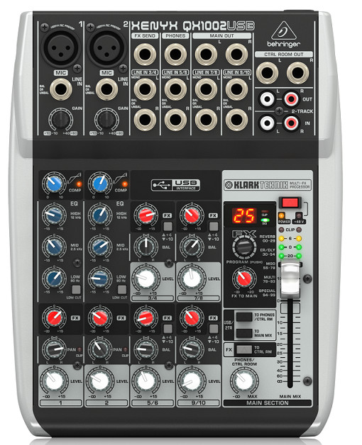 Bộ trộn âm thanh BEHRINGER ANALOG MIXER QX1002USB- Hàng chính hãng