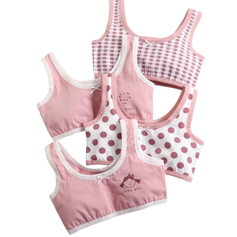 Combo 4 áo lót bé gái Hàn Quốc siêu đẹp chất cotton, áo bra cho bé gái từ 20-50kg