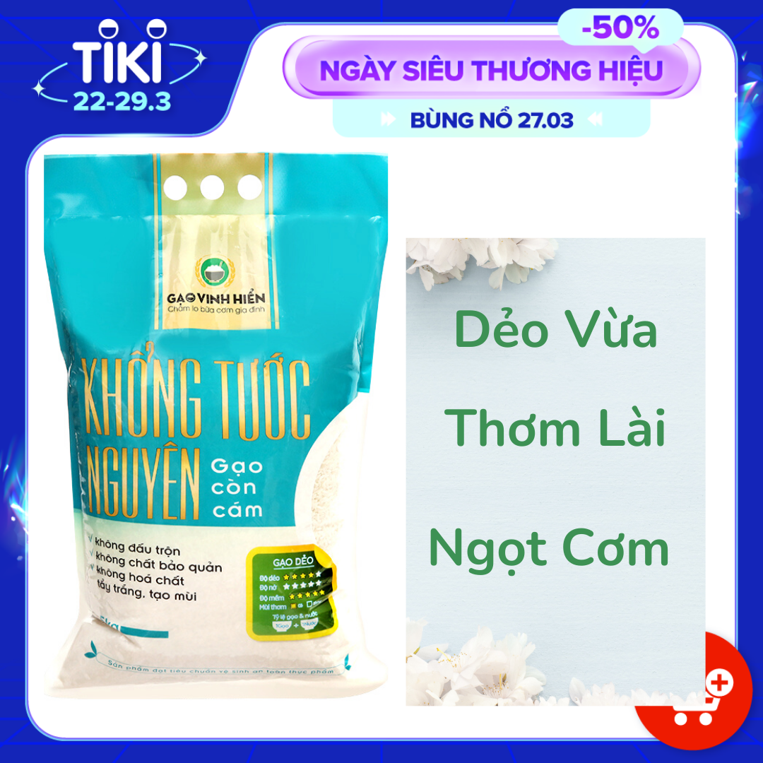 Đặc sản Tiền Giang - Gạo hương lài sữa Khổng Tước Nguyên (5Kg) - OCOP 4 SAO