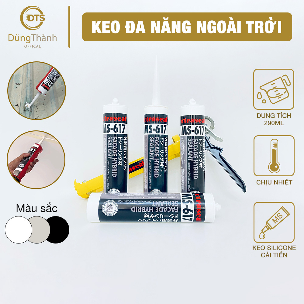 Keo trám Alu X'TRASEAL Chống Thấm Đa Năng Ngoài Trời 3 Màu MS-617 290ml