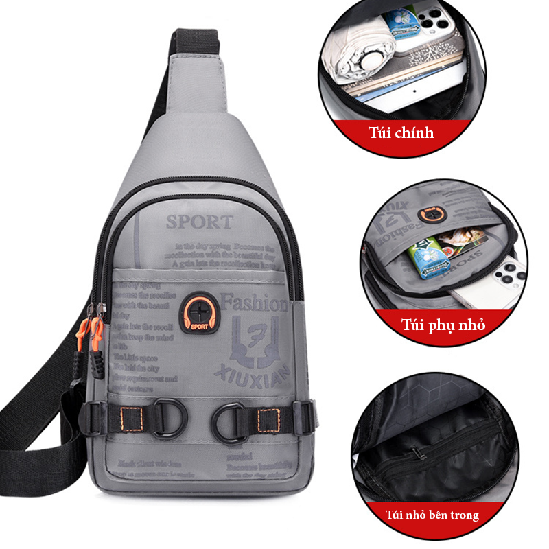 Túi Đeo Chéo Ngực Siêu Nhẹ Phong Cách Hàn Quốc Thời Trang Cho Nam Nữ Size 30cm -141