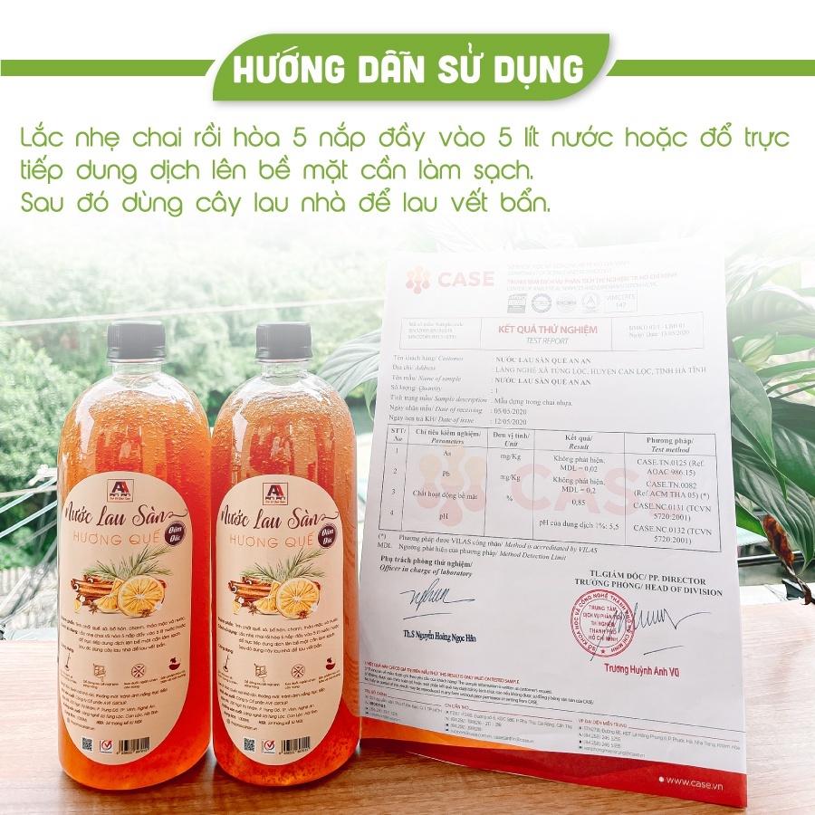 Nước Lau Sàn Quế Đậm Đặc khử mùi, đuổi muỗi và côn trùng, Nước lau sàn Hữu cơ Bồ hòn AN AN 1000ml