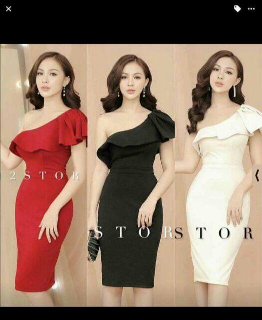 Đầm 1 vai bèo xếp ly