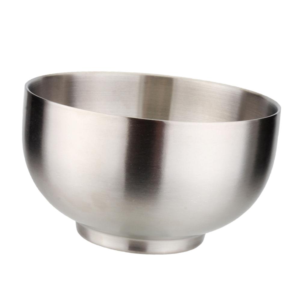 2x Insulated Bowls Soup Rice Dish Serving Bowl Set Stainless Steel 5-inch