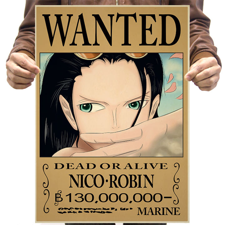 Bộ 9 tấm poster anime dán tường Wanted Băng Mũ Rơm - One Piece