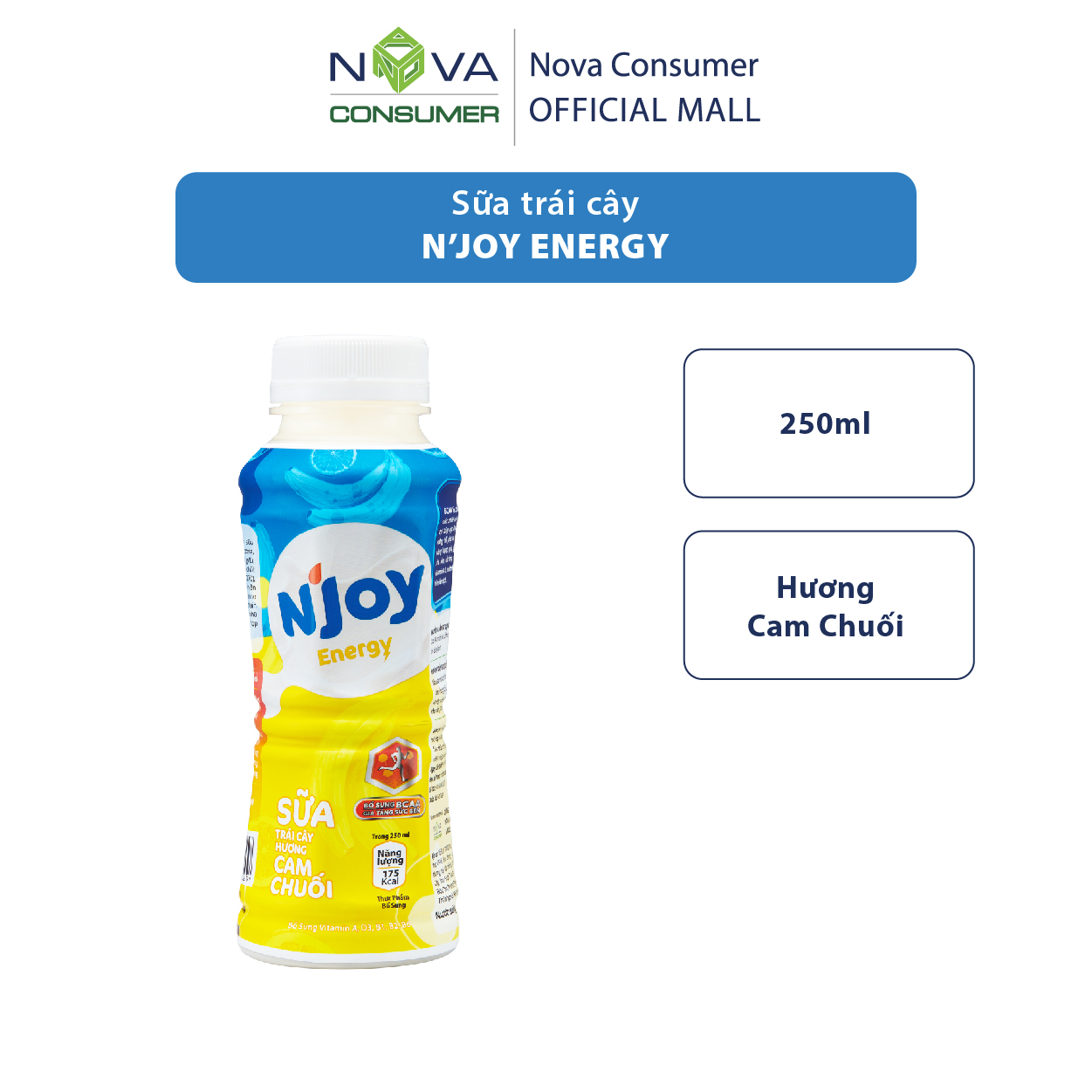Sữa trái cây N’Joy Energy hương Cam Chuối 250ml