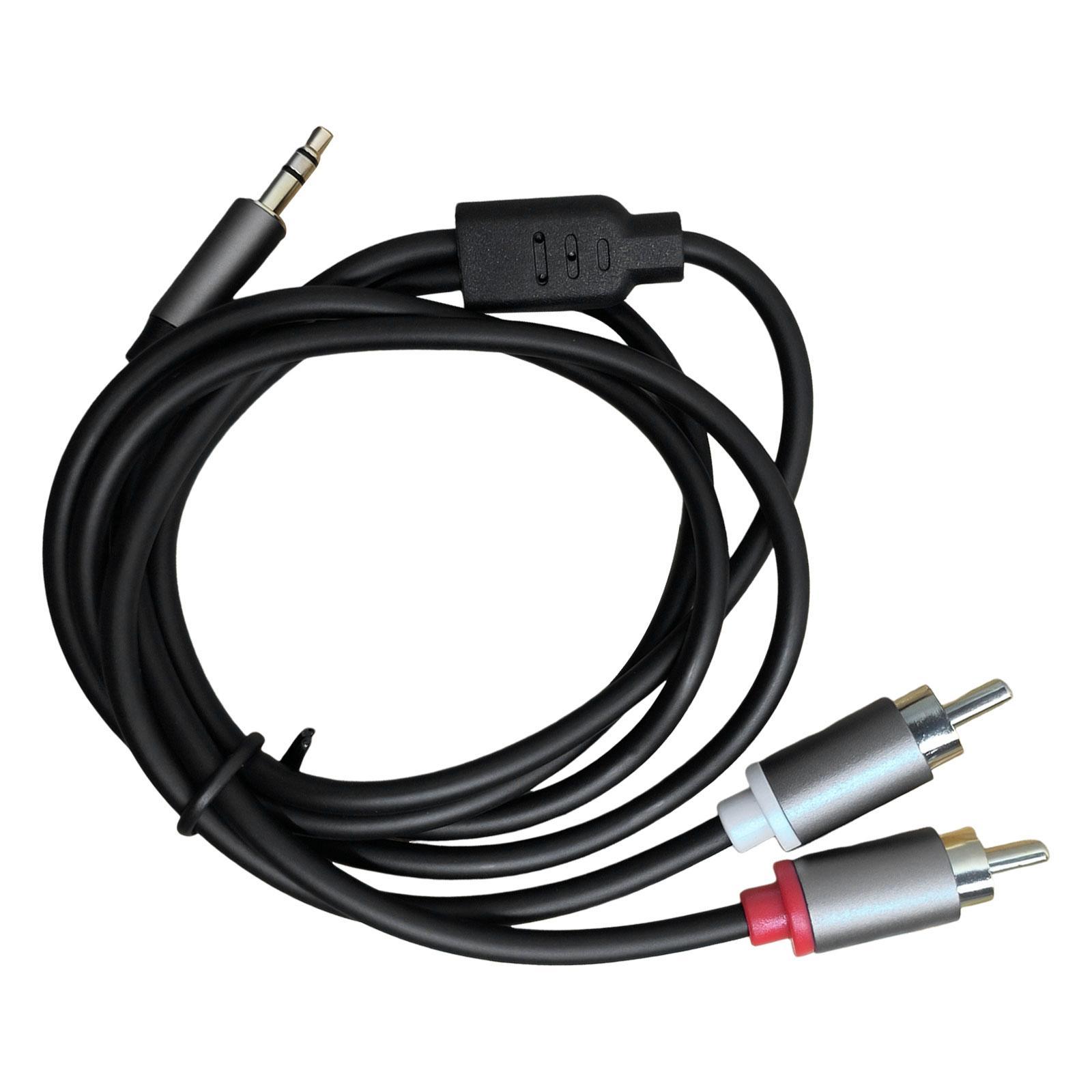 3.5mm Male to 2 RCA Y Male Cable Stable Audio Cable for Speaker TV Headphone