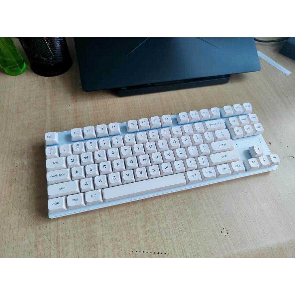 Keycap màu trắng tối giản XDA Profile Nhật Bản keycap PBT Dye thăng hoa bàn phím cơ Keycaps