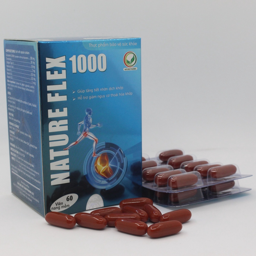 Viên Uống Xương Khớp Nature Flex 1000 Hỗ Trợ Tăng Tiết Dịch Khớp, Giảm Đau Nhức, Phục Hồi Mô Sụn - Greenmec