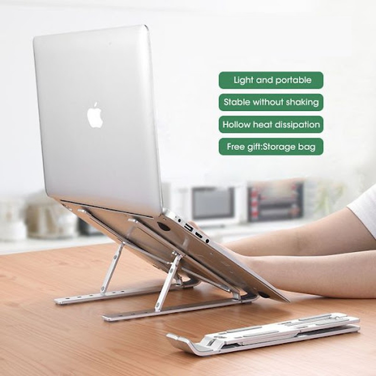 Giá Đỡ Laptop Hợp Kim Nhôm Cao Cấp Có Thể Gấp Gọn, Giúp Tản Nhiệt Laptop, dành cho Macbook, Máy Tính Xách Tay. 07 Vị Trí Điều Chỉnh Góc Độ, Giá Đỡ Máy Tính Laptop Hợp Kim Nhôm Cao Cấp Giúp Tản Nhiệt Có Thể Tháo Rời Hàng Hàng Chính Hãng Amalife