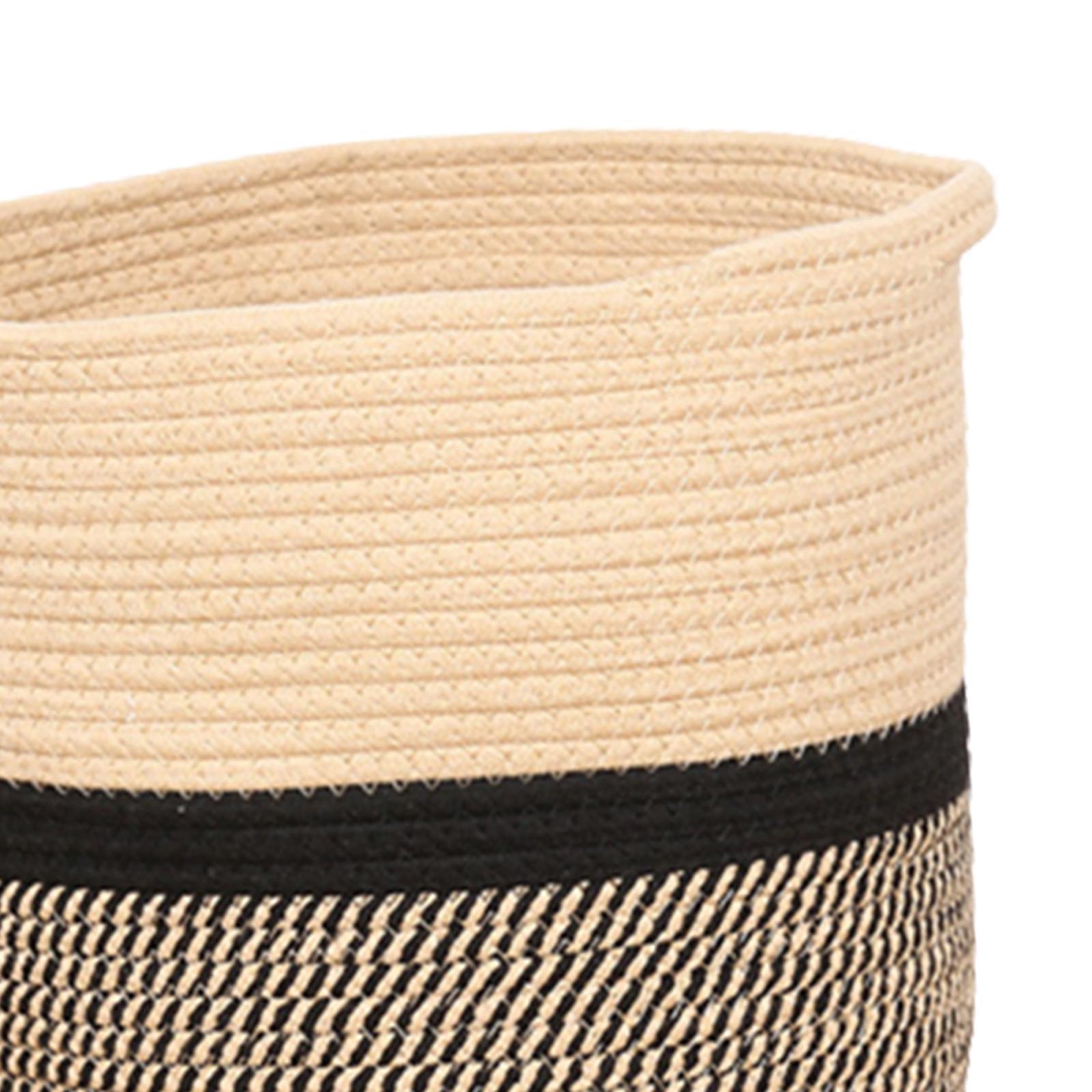 Laundry Hamper, Decorative Organizing Basket, Freestanding Woven Rope Storage Basket for Socks Blanket Toys
